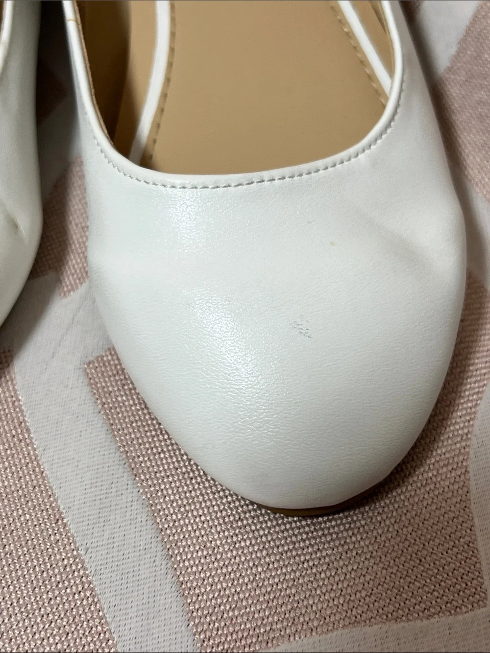 Nine West White Girls' Laser-Cut Ankle-Strap Ballet Flats